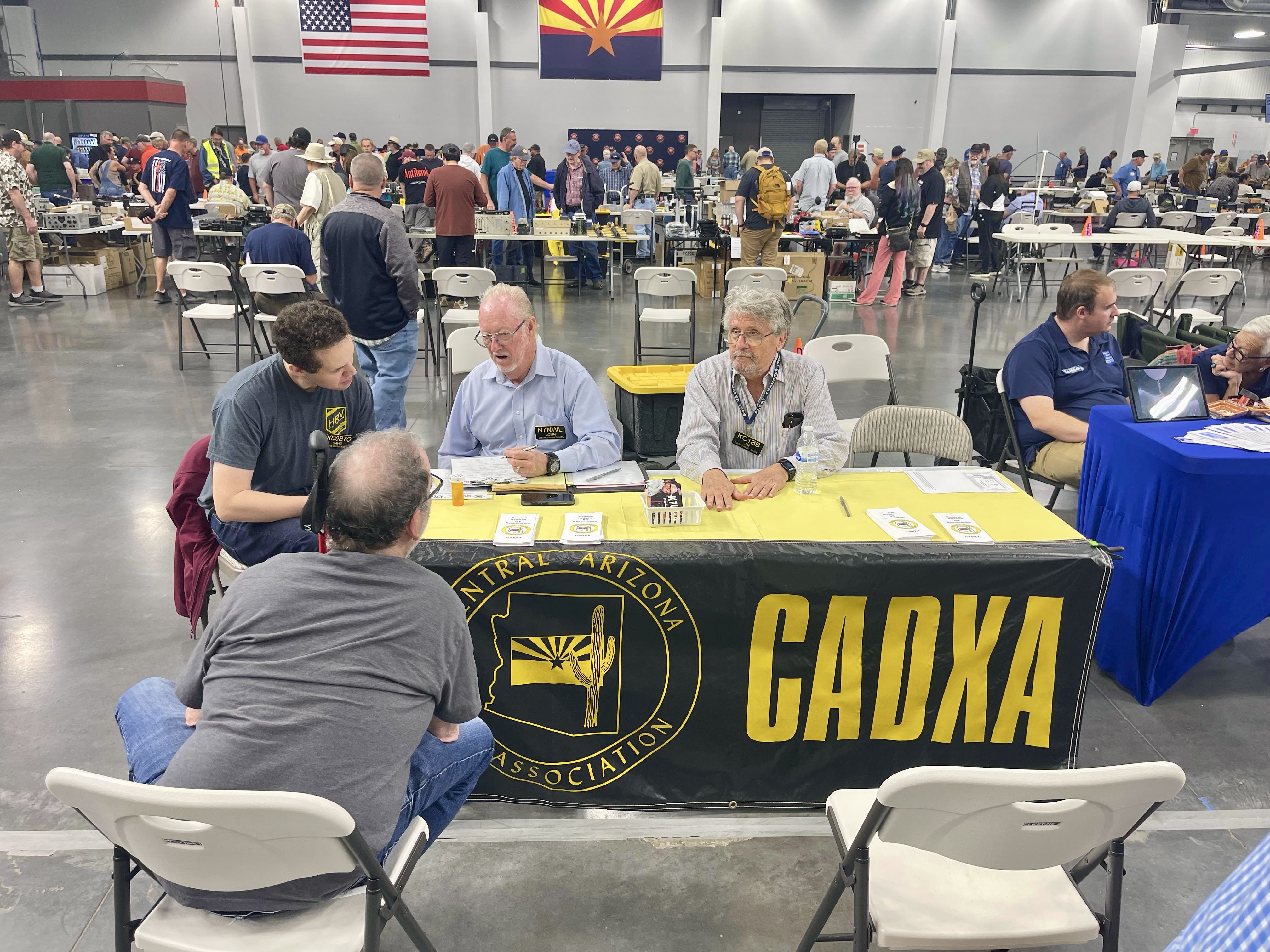 CADXA club booth at Arizona ham fest with equipment displays